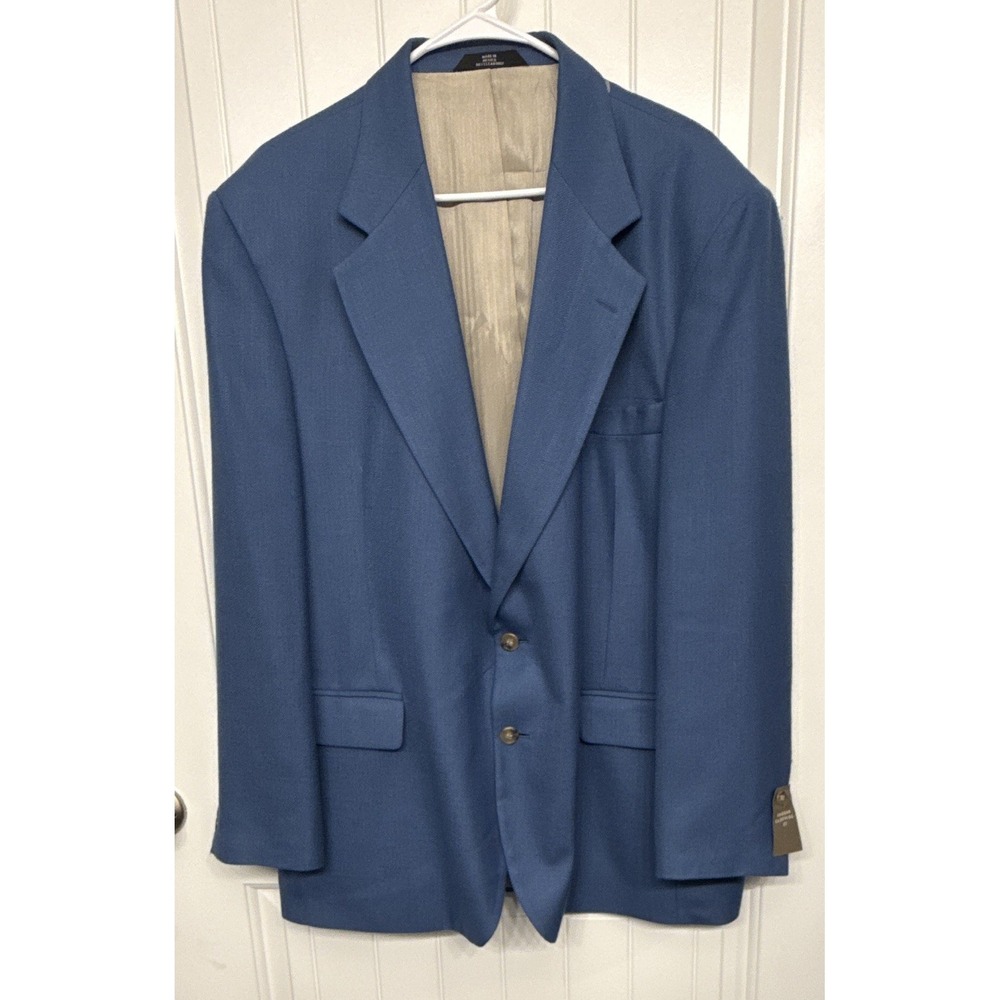 Men's NEW HAGGAR Blue 46 Reg Suit Jacket Sport Coat Blazer$120